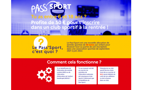 PASS' SPORT - Aide de l'état à 50€ / Enfants